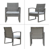 JOIVI 2 PCS Outdoor Patio Ottoman with Thick Cushions,Brown - JOIVI