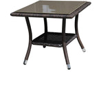 Square Wicker End Table with Aluminum Frame BROWN