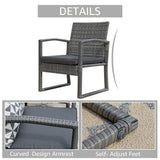 JOIVI 2 PCS Outdoor Patio Ottoman with Thick Cushions,Brown - JOIVI