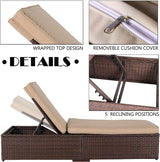 JOIVI 2 PCS Outdoor Patio Ottoman with Thick Cushions,Brown - JOIVI