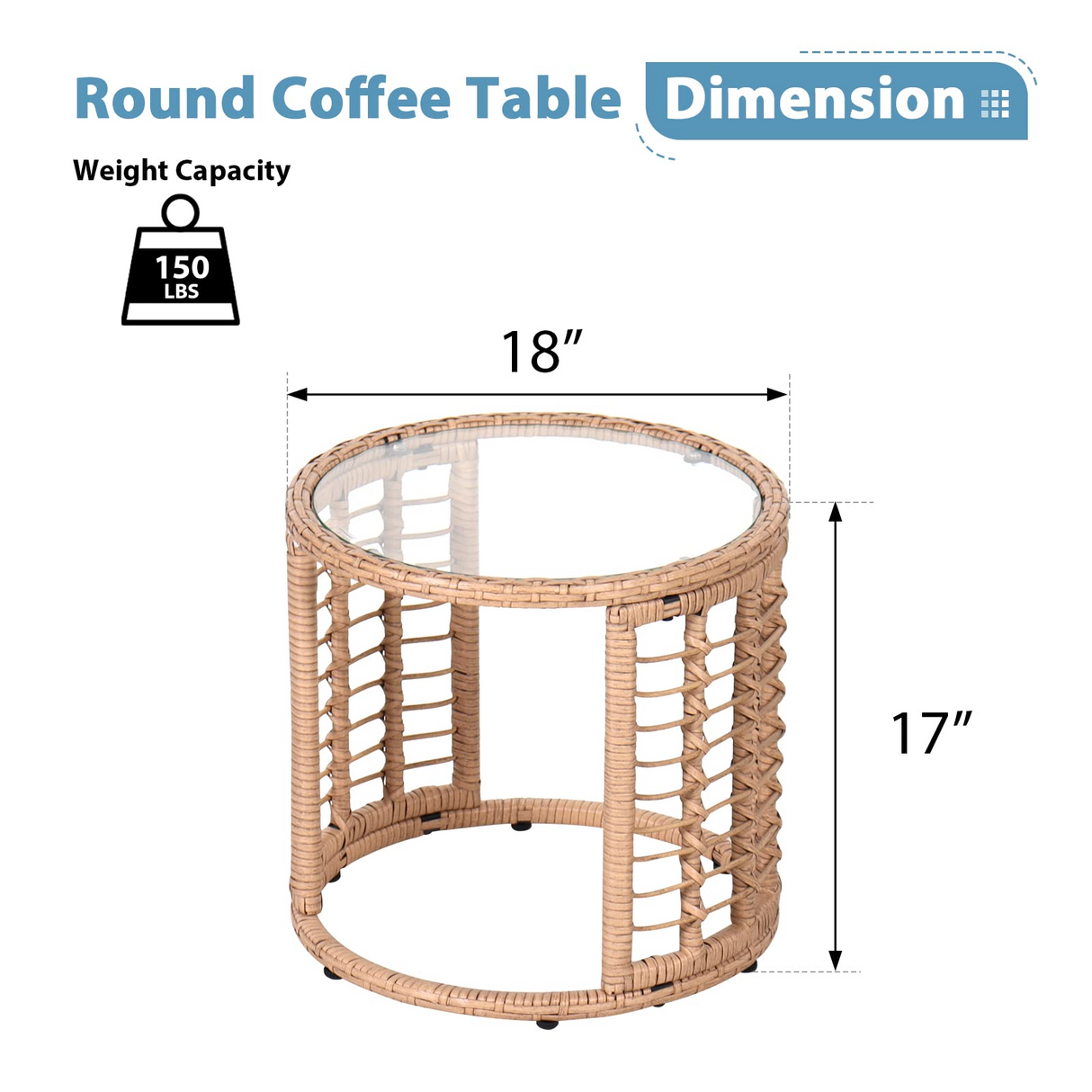 JOIVI Outdoor Wicker Side Table