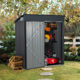 OC Orange-Casual 5' x 3' FT Outdoor Storage Shed, Metal Garden Tool Shed with Lockable Door, Outside Sheds & Storage Galvanized Steel